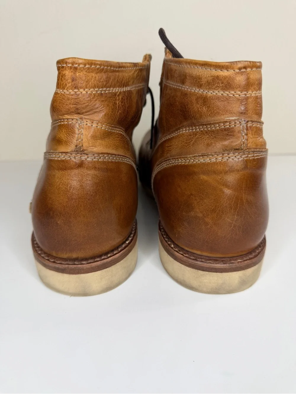 Bed Stu Cobbler Series Men’s Size 13M Lace Up Ankle Boots Distressed Brown